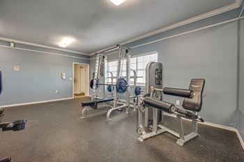 Gym with variety of equipment 